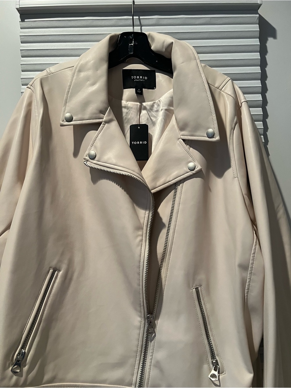 torrid Light Beige Faux Leather Moto Jacket